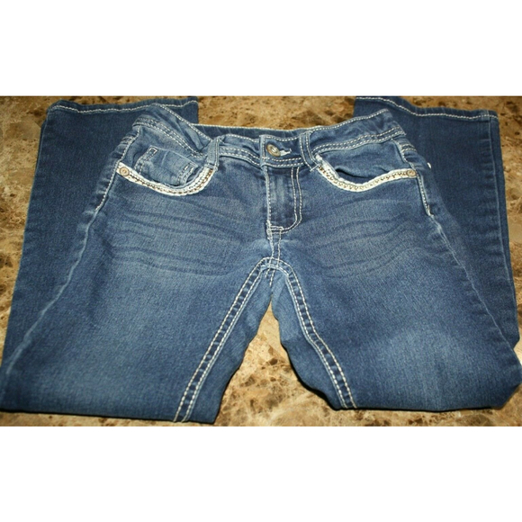 Faded Glory Jeans Super Dark Wash Adjusatble Strap Women's Size 7 VGUC - Picture 3 of 5